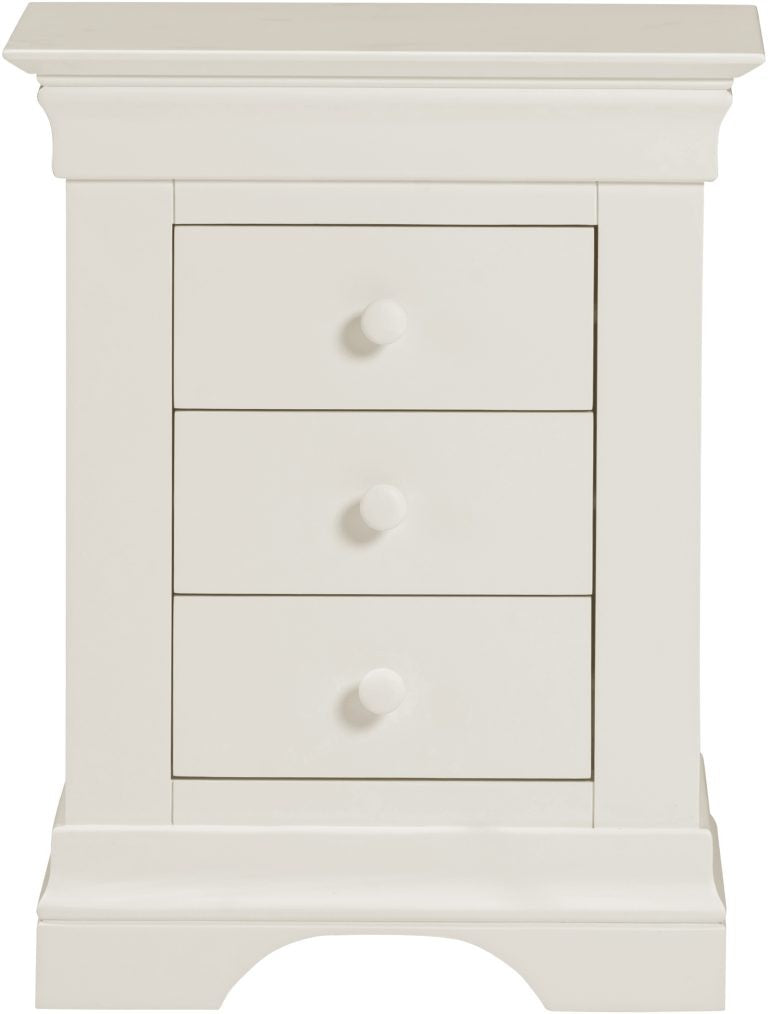 Bordeaux 3 Drawer Bedside- Ivory (Set of 2)