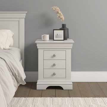 Bordeaux 3 Drawer Bedside- Ivory (Set of 2)
