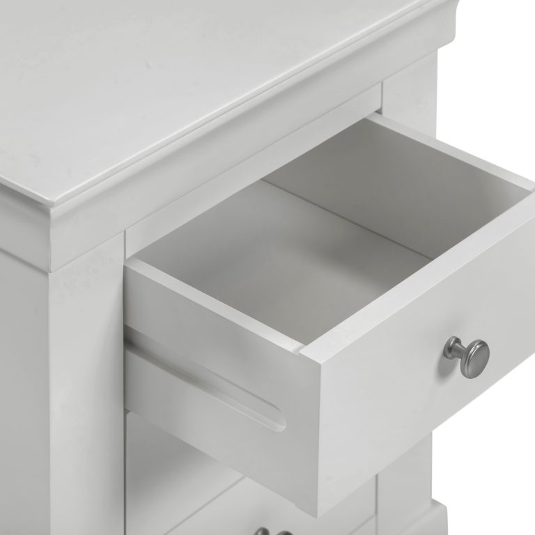 Bordeaux 3 Drawer Bedside- Pebble Grey Set of 2