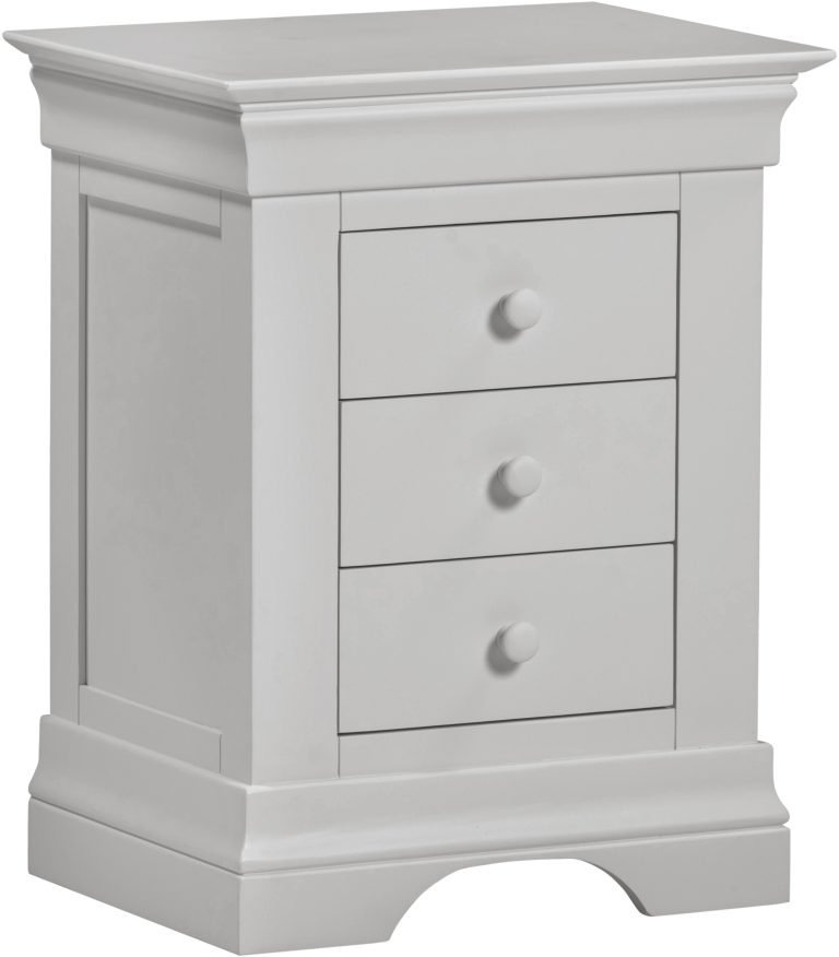 Bordeaux 3 Drawer Bedside- Pebble Grey Set of 2