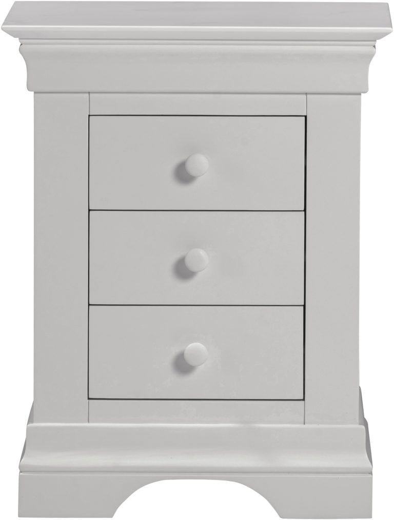 Bordeaux 3 Drawer Bedside- Pebble Grey Set of 2