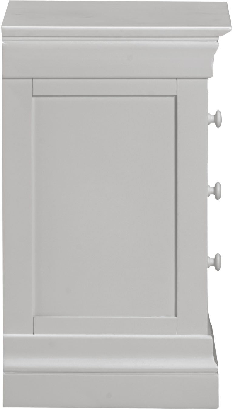 Bordeaux 3 Drawer Bedside- Pebble Grey Set of 2