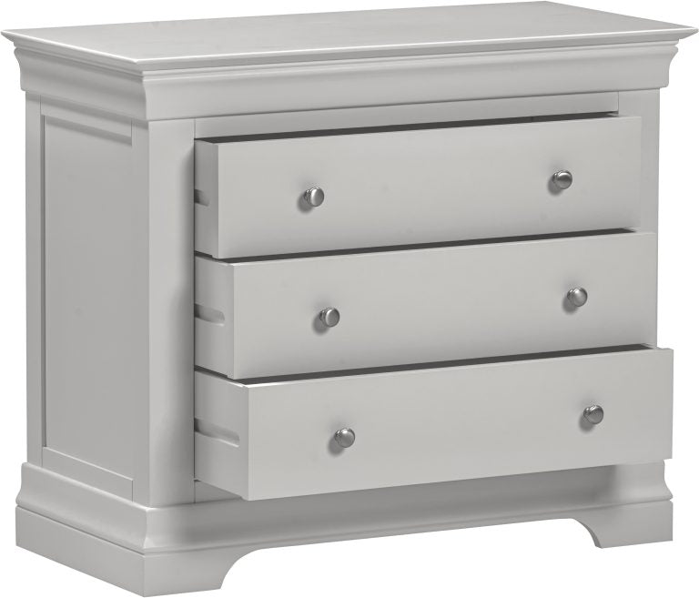Bordeaux 3 Drawer Chest- Pebble Grey