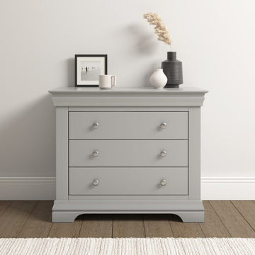 Bordeaux 3 Drawer Chest- Pebble Grey