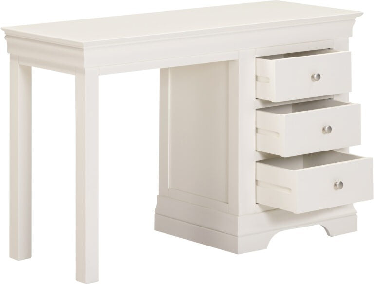 Bordeaux 3 Drawer Dressing Table Set- Ivory/Oat Fabric