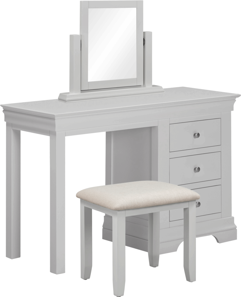 Bordeaux 3 Drawer Dressing Table Set- Pebble Grey