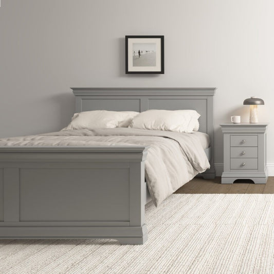 Bordeaux Bed High Foot End- Pebble Grey