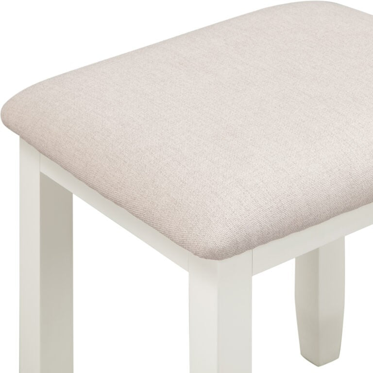 Bordeaux 3 Drawer Dressing Table Set- Ivory/Oat Fabric