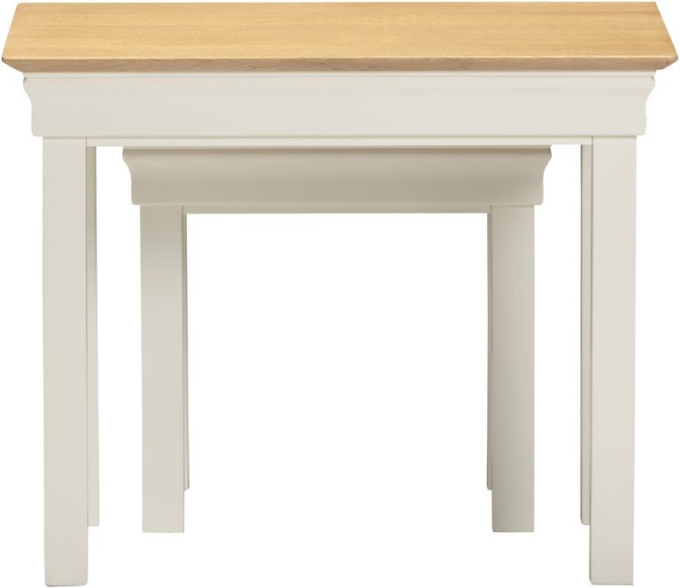 Bordeaux Nest of 2 Tables- Ivory/Oak