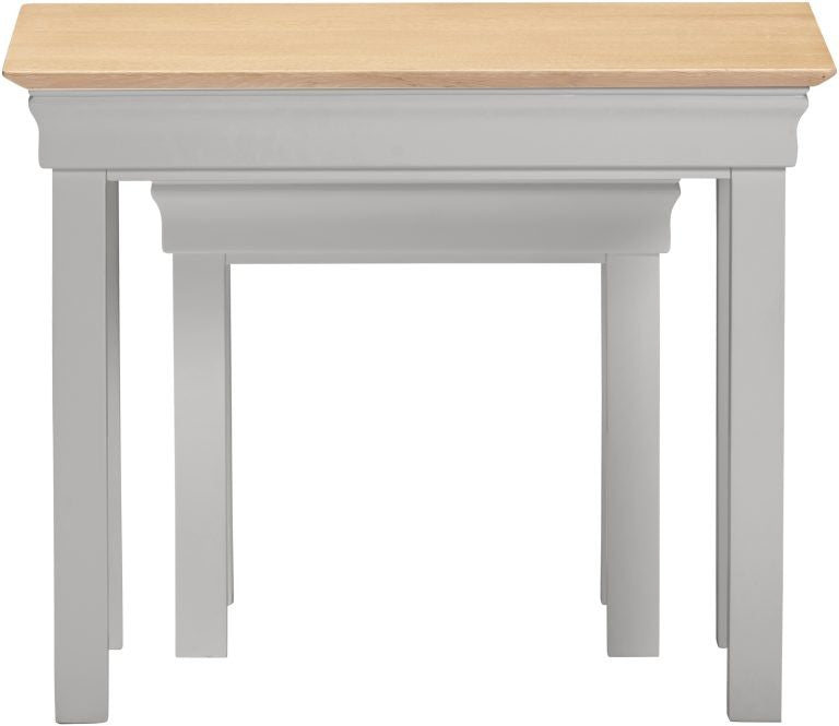 Bordeaux Nest of 2 Tables- Pebble Grey/Oak