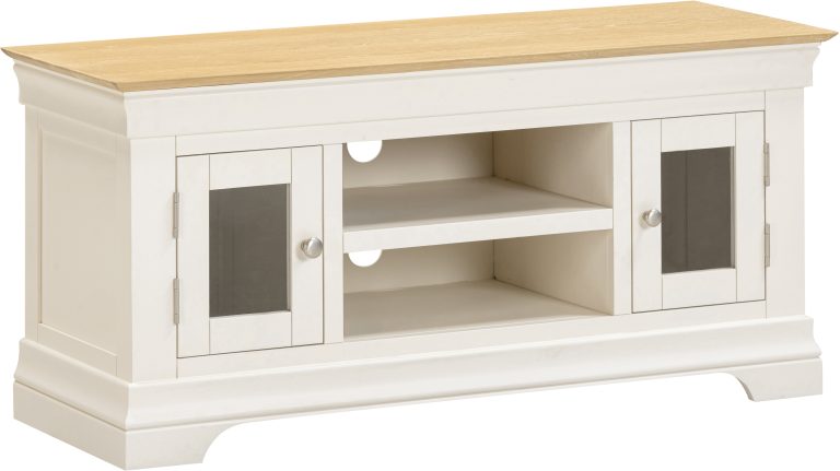 Bordeaux Small TV Stand- Ivory/Oak