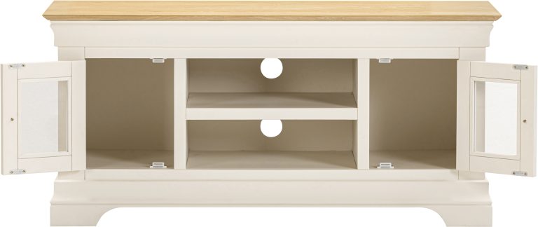 Bordeaux Small TV Stand- Ivory/Oak
