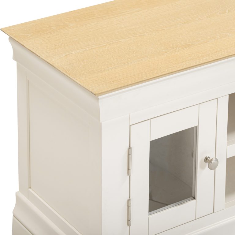 Bordeaux Small TV Stand- Ivory/Oak