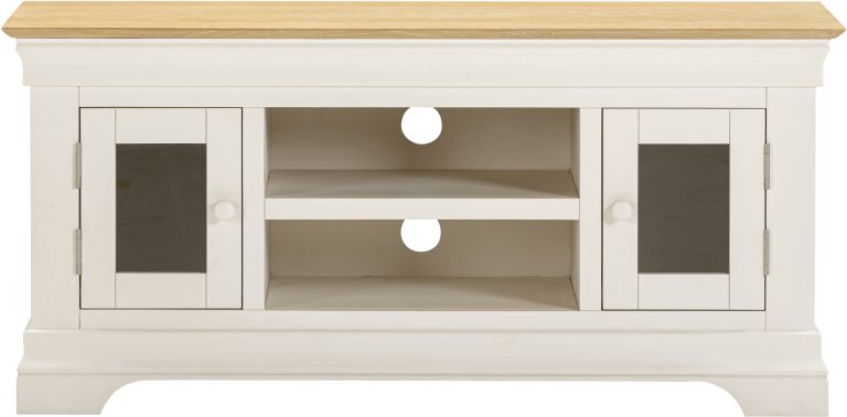 Bordeaux Small TV Stand- Ivory/Oak