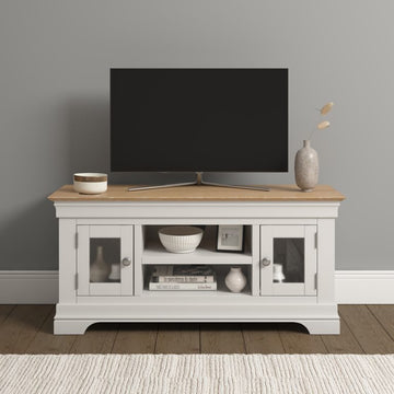 Bordeaux Small TV Stand- Ivory/Oak