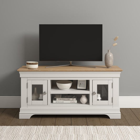 Bordeaux Small TV Stand- Ivory/Oak