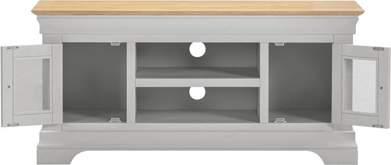 Bordeaux Small TV Stand- Pebble Grey/Oak