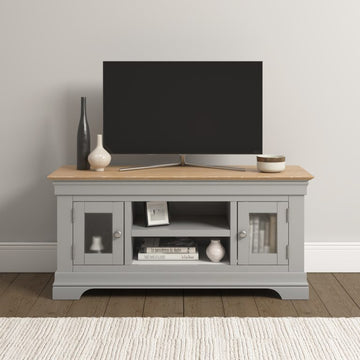 Bordeaux Small TV Stand- Pebble Grey/Oak