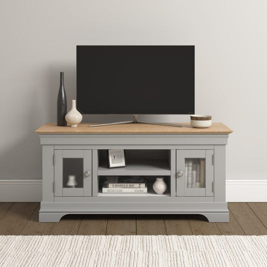 Bordeaux Small TV Stand- Pebble Grey/Oak