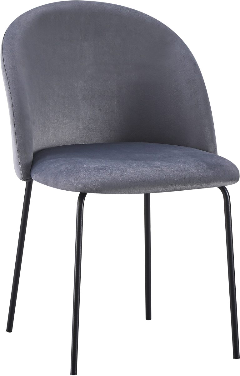 Boston Chairs x 4 - Grey Velvet