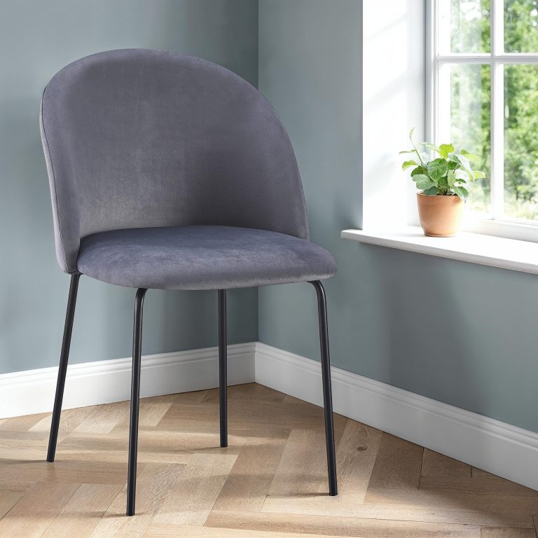 Boston Chairs x 4 - Grey Velvet