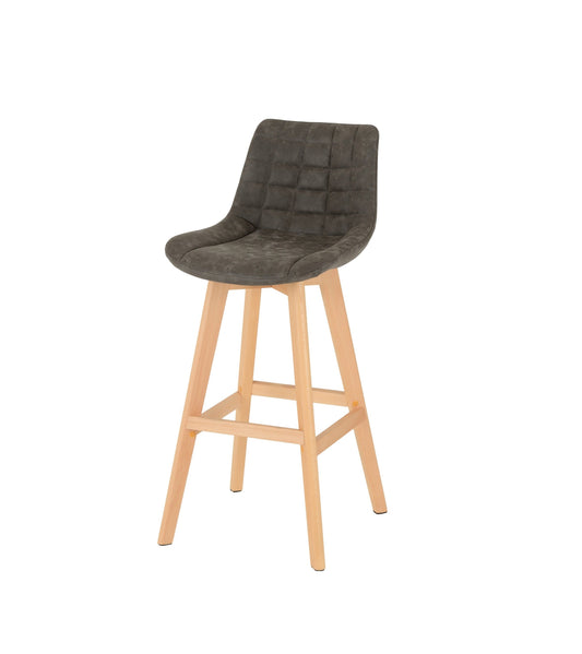 Brisbane Bar Chair (PAIR) - Grey Faux Leather