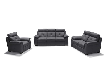 Bari Italian Leather Sofa -Anthracite