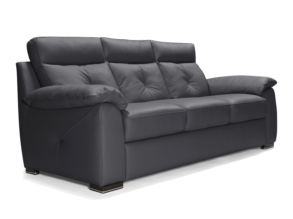 Bari Italian Leather Sofa -Anthracite