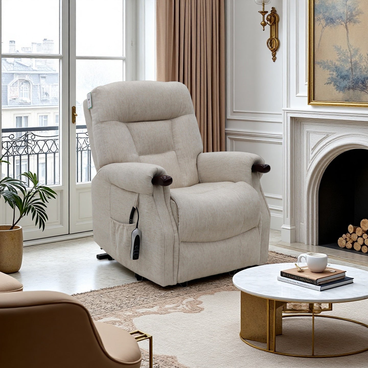 Astoria Fabric Lift & Tilt Chair - Beige