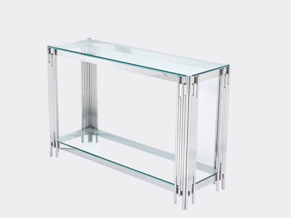 Belini Console Table Glass and Stainless Steel