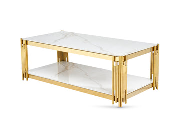 Belini Coffee Table Sintered Stone and Gold