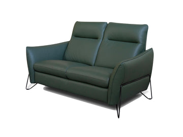 Bellagio 2 Seater Leather Fixed Sofa - Green