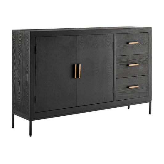 Brixton 2 door 3 drawer Sideboard - Black