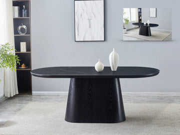 Calgary 200 cm Dining Table With Black Table Top
