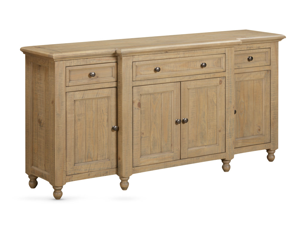 Chateau Rustic Pine Wood 4 Door 3 Drawer Sideboard