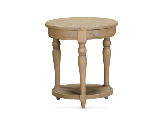 Chateau Rustic Pine Wood Round Side Table