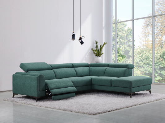 Cordova Corner Suite Green - Right Hand Facing Electric Recliner