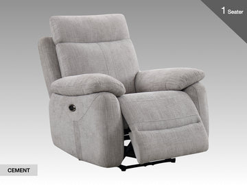 Covington Electric Recliner Armchair - Cement (Fabric)