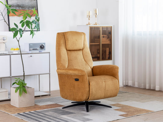 Caesar Swivel Electric Armchair - Amber