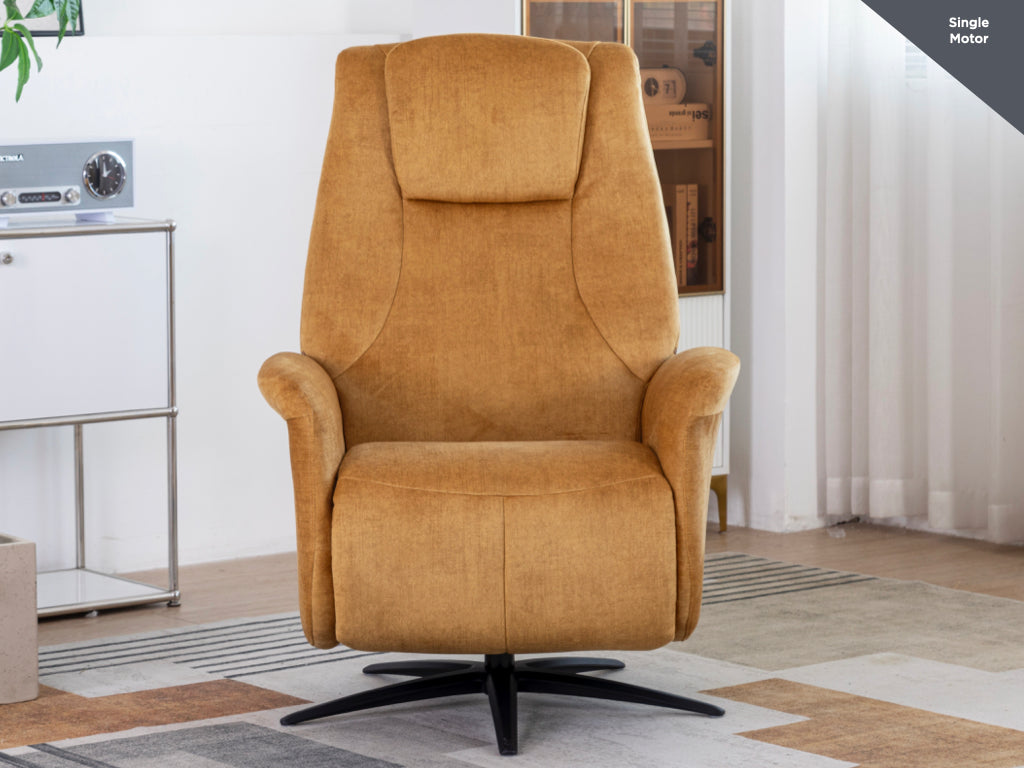 Caesar Swivel Electric Armchair - Amber