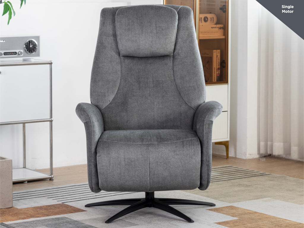 Caesar Swivel Electric Armchair - Grey
