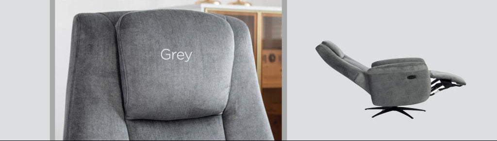 Caesar Swivel Electric Armchair - Grey