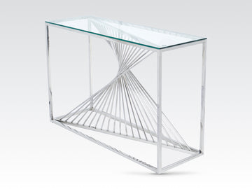 Calabria Console Table - Glass and Stainless Steel