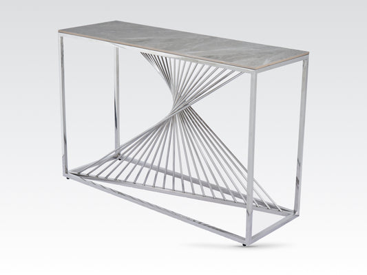 Calabria Console Table - Sintered Stone and Stainless Steel