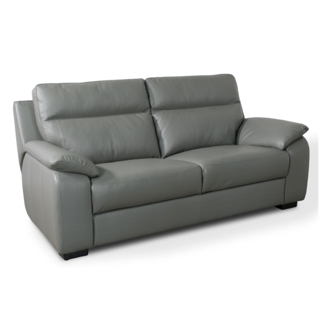 Caravaggio 2 Seater Fixed Italian Leather Sofa - Smoke