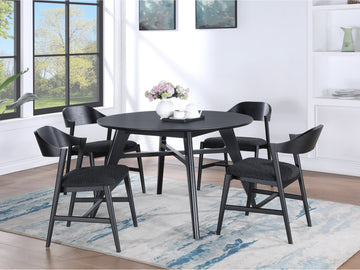 Carrington 120cm Round Dining Set With 4 Chairs - Black