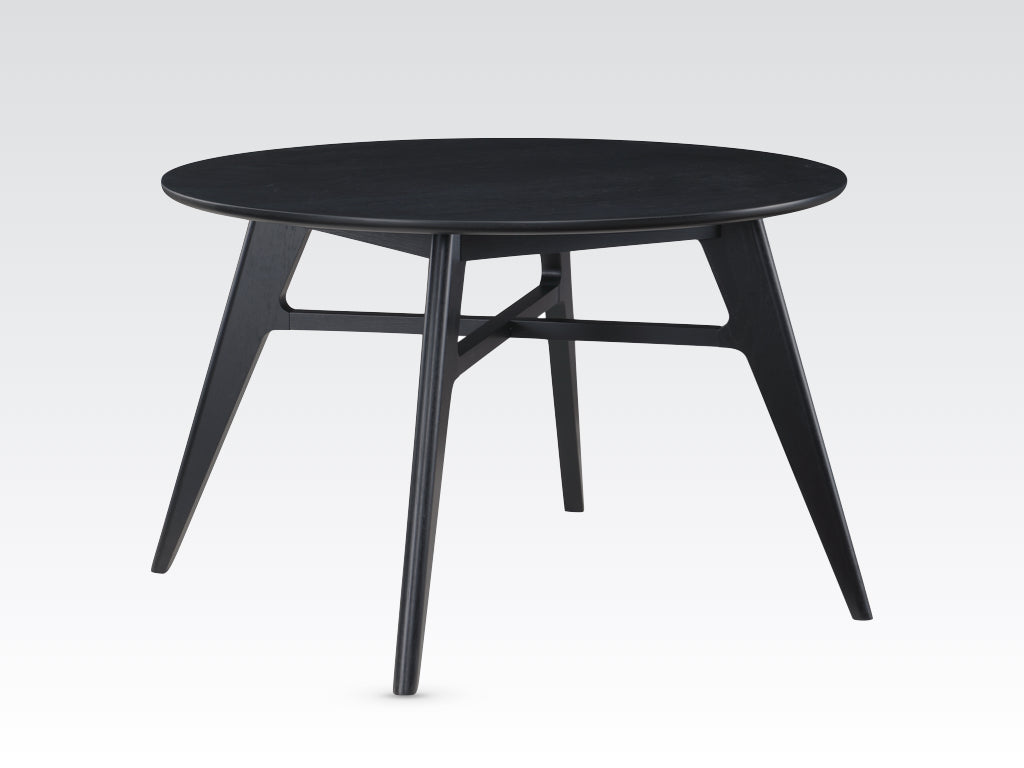 Carrington 120cm Round Dining Set With 4 Chairs - Black