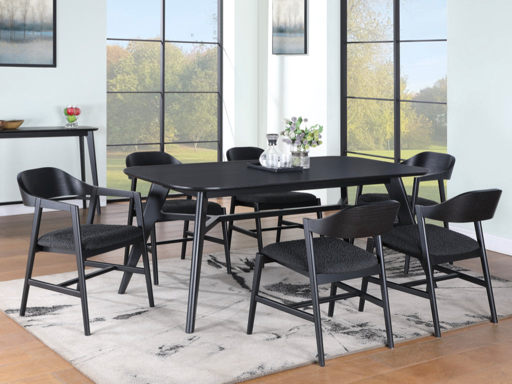 Carrington 140cm Extension Dining Set With 4 Chairs and 2 Carvers - Black