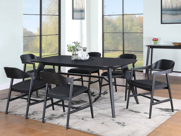 Carrington 180cm Dining Set with 2 Carvers and 4 Chairs - Black