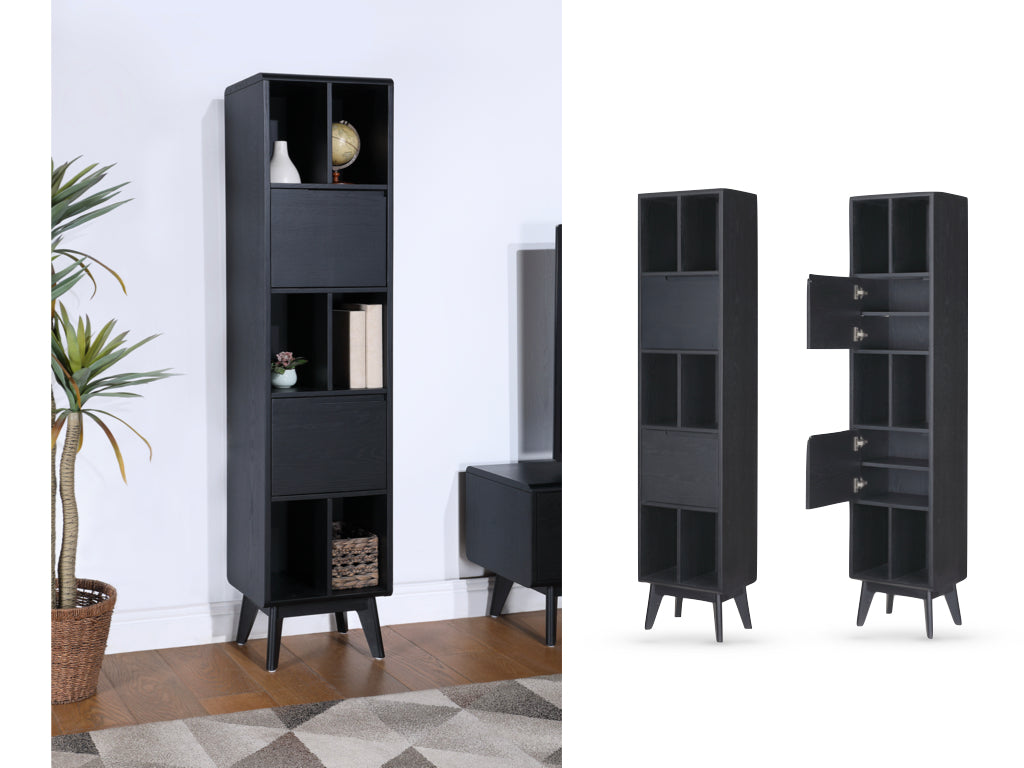 Carrington Large Single Bookcase - Black